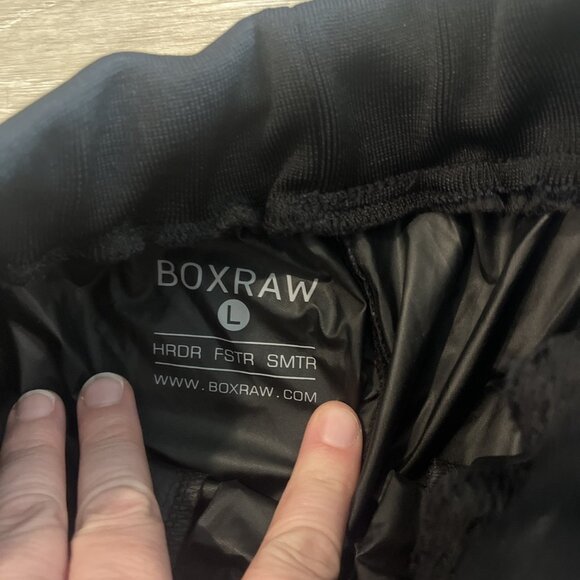 Boxraw Sweatpants Sauna Black Elastic Waist Pull On Jogger Drawstring  Mens L - Picture 3 of 5